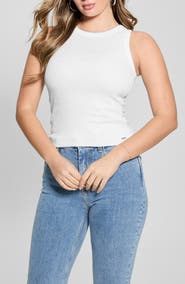 GUESS Alexia Sequin Rib Cotton Tank