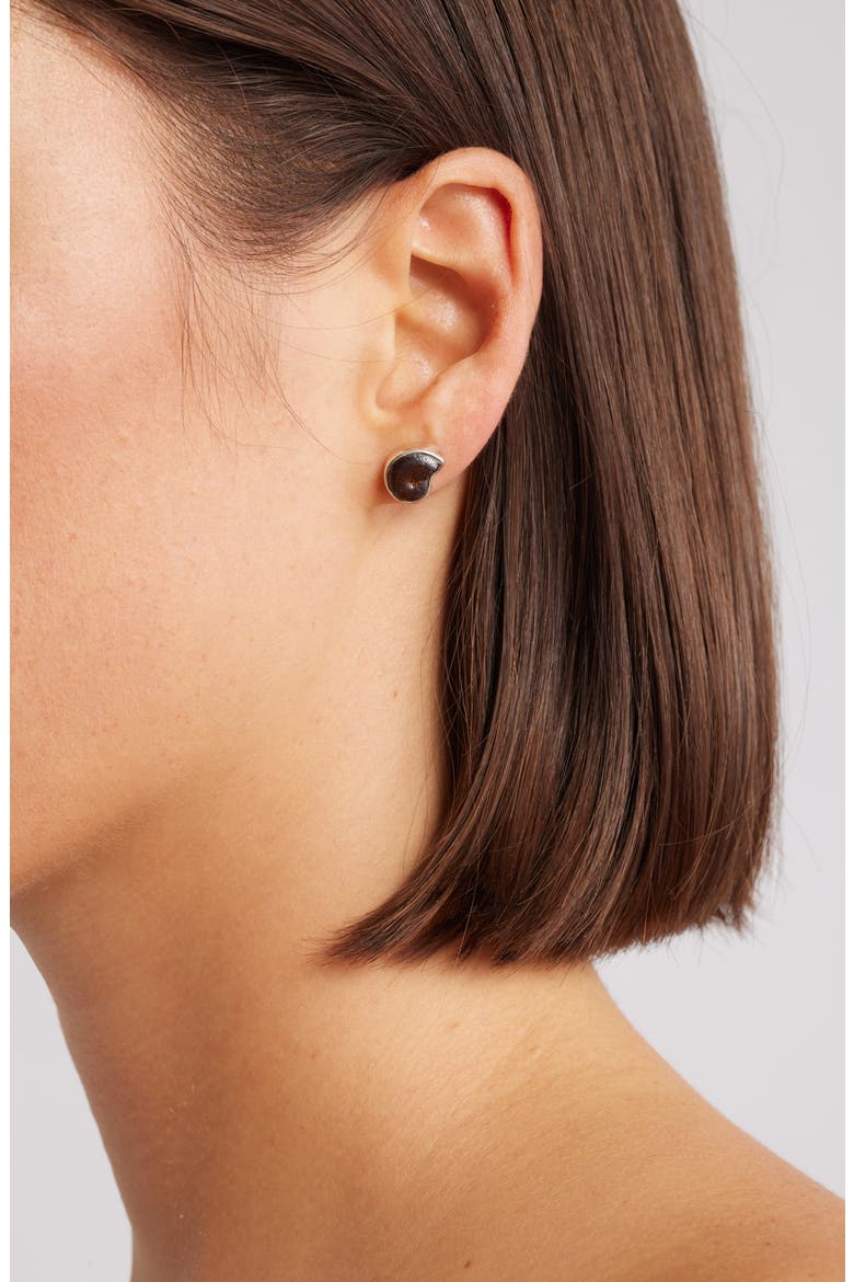 Eternal Ammonite Stud Earrings, Alternate, color, SILVER