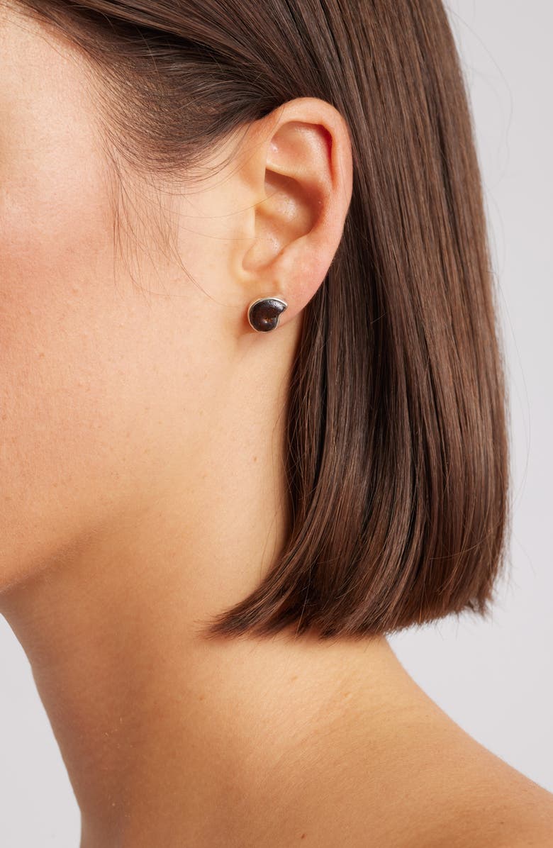 Child of Wild Eternal Ammonite Stud Earrings, Alternate, color, Silver