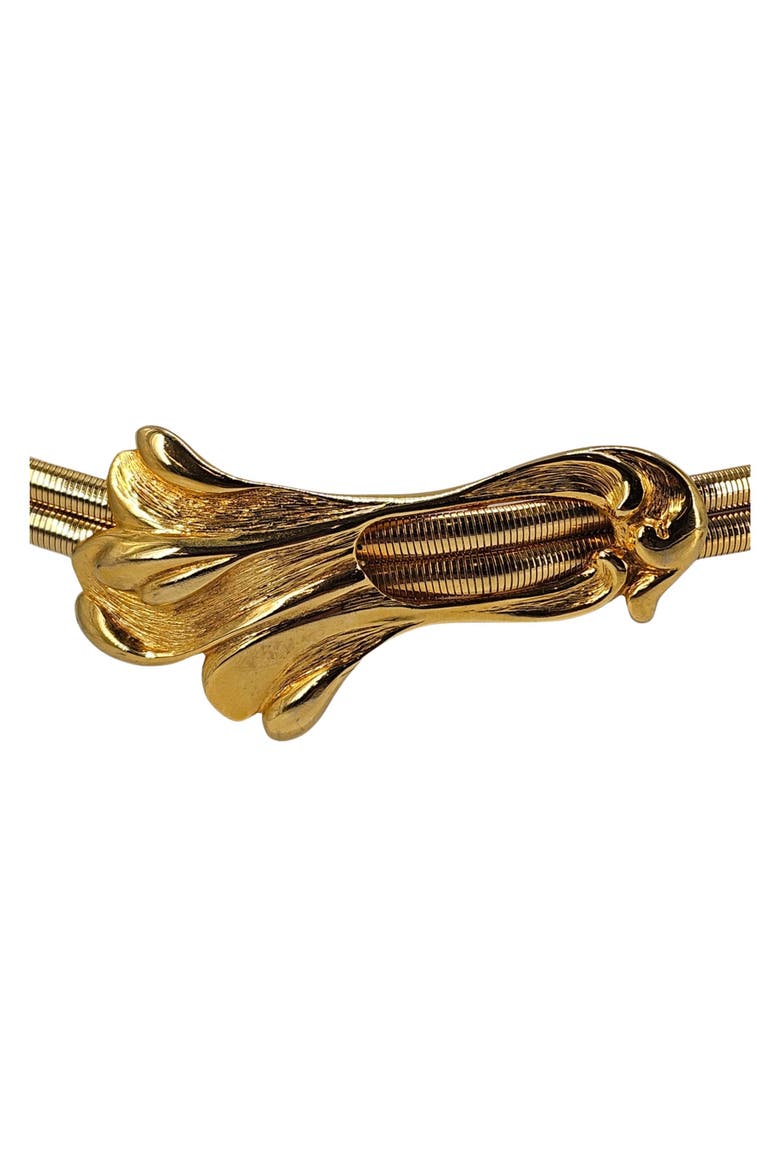 Vintage 1970s Stretch Snake Gold Swirl Belt, Alternate, color, Gold