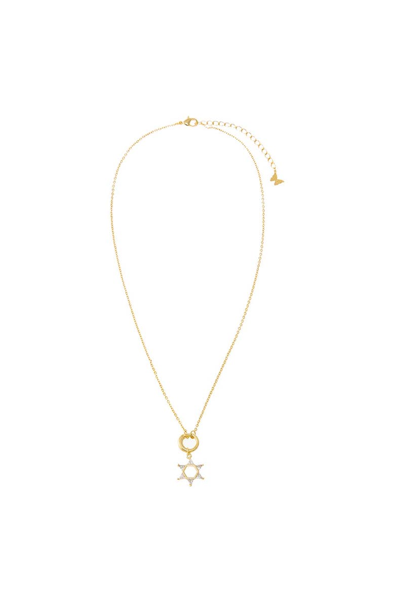 BY ADINA EDEN CZ Triangle Star Of David Toggle Necklace, Alternate, color, 