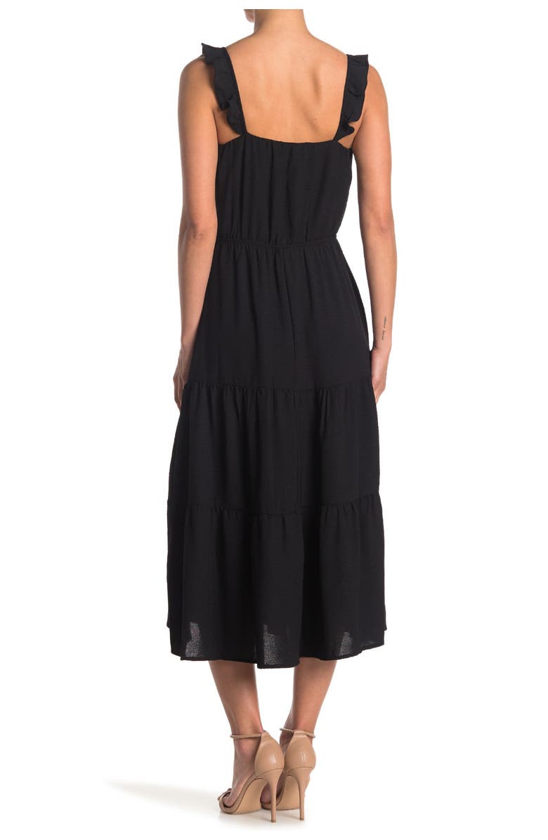 SUPERFOXX Ruffle Strap Tiered Midi Dress, Alternate, color,