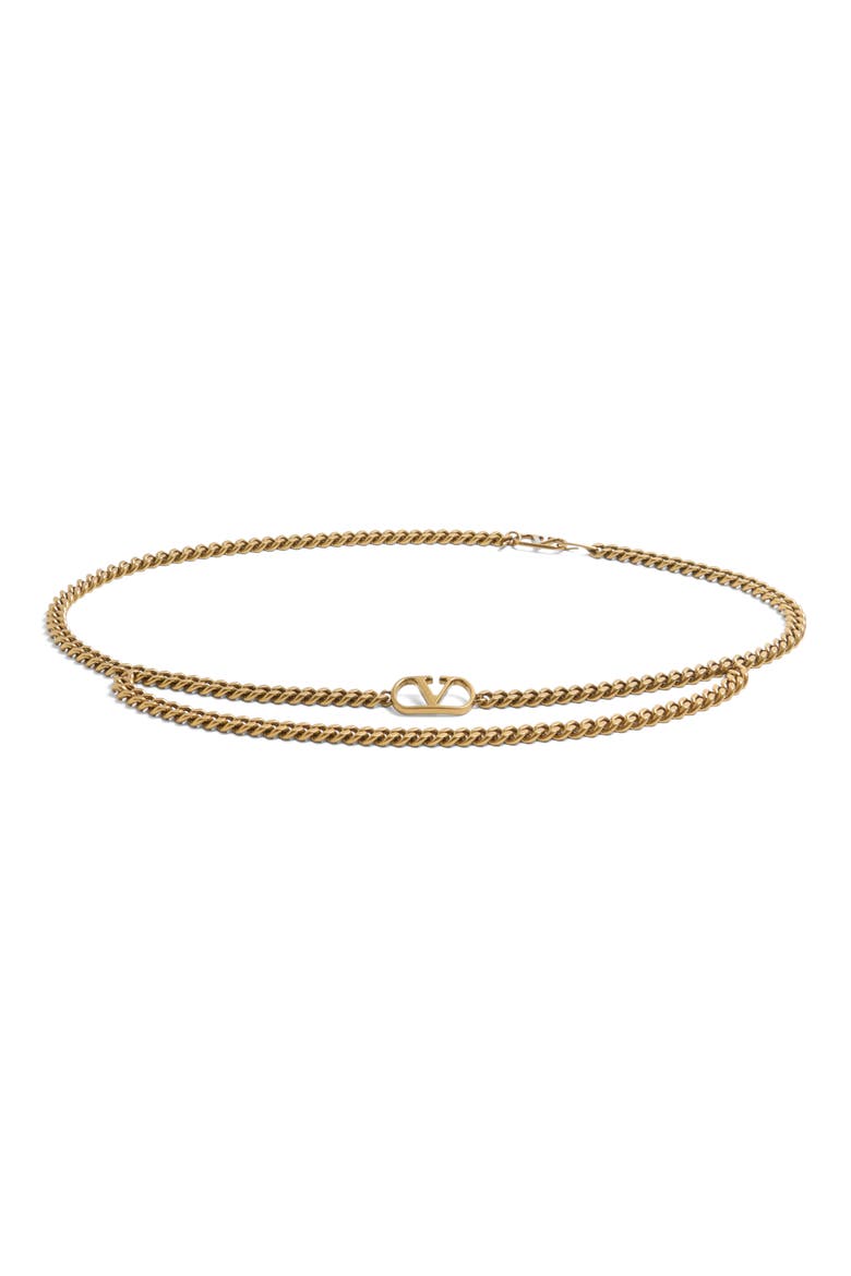 VLOGO Chain Belt, Main, color, DARK BROWN/ GOLD