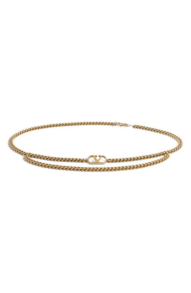 Valentino Garavani VLOGO Chain Belt, Main, color, Dark Brown/ Gold