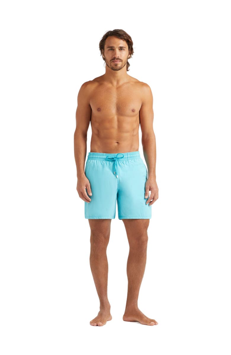 Vilebrequin Men's Ronde Des Tortues Aqua Reactive Swim Shorts, Main, color, Bora Bora