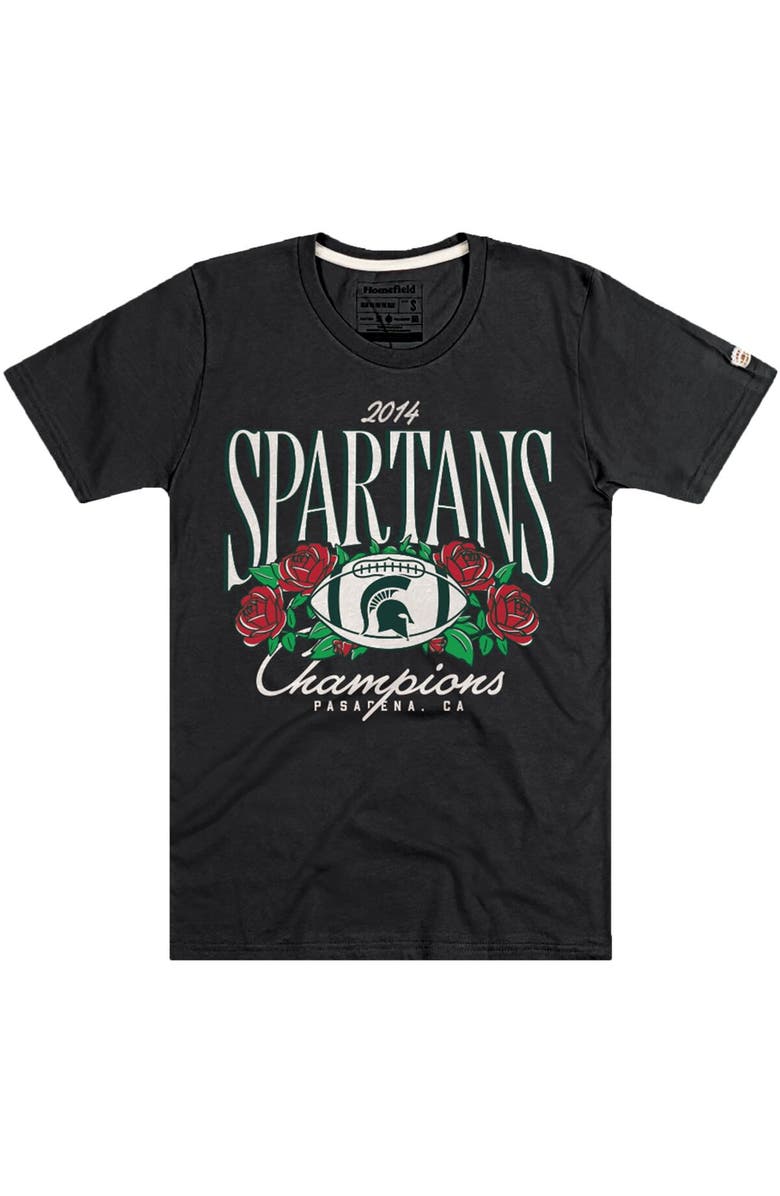 HOMEFIELD Men's Homefield Black Michigan State Spartans 2014 Rose Bowl Champions Vault T-Shirt, Alternate, color, 
