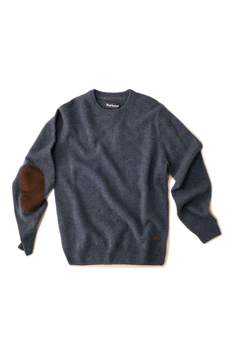 Essential Patch Wool Crewneck Sweater, Alternate, color, DARK INDIGO