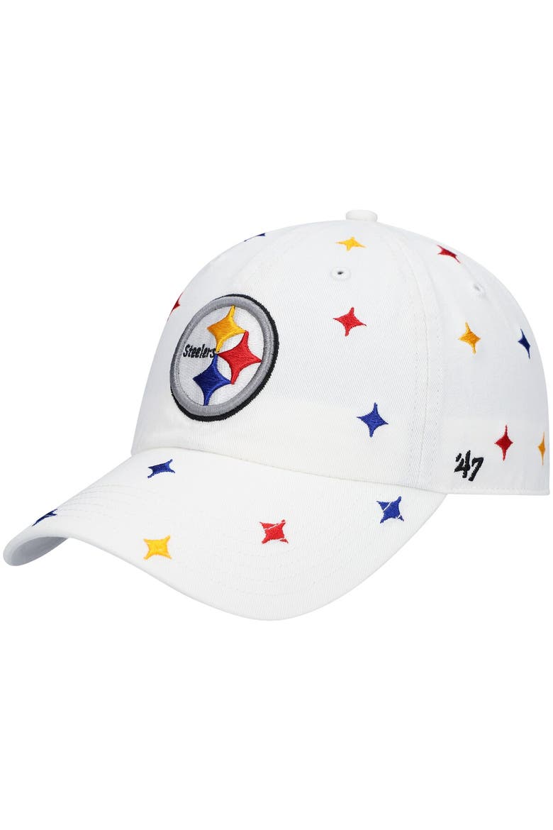 Women's '47 White Pittsburgh Steelers Multi Confetti Clean Up Adjustable Hat, Main, color, White