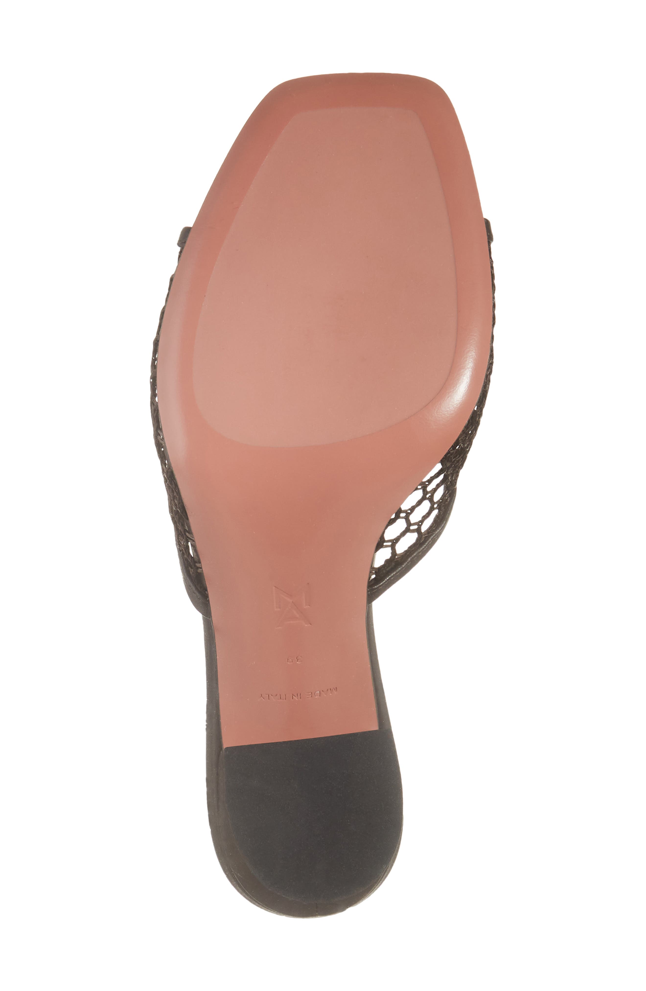 Amina Muaddi Lupita Net Slide Sandal, Alternate, color, Mocha Net / Mocha Nappa