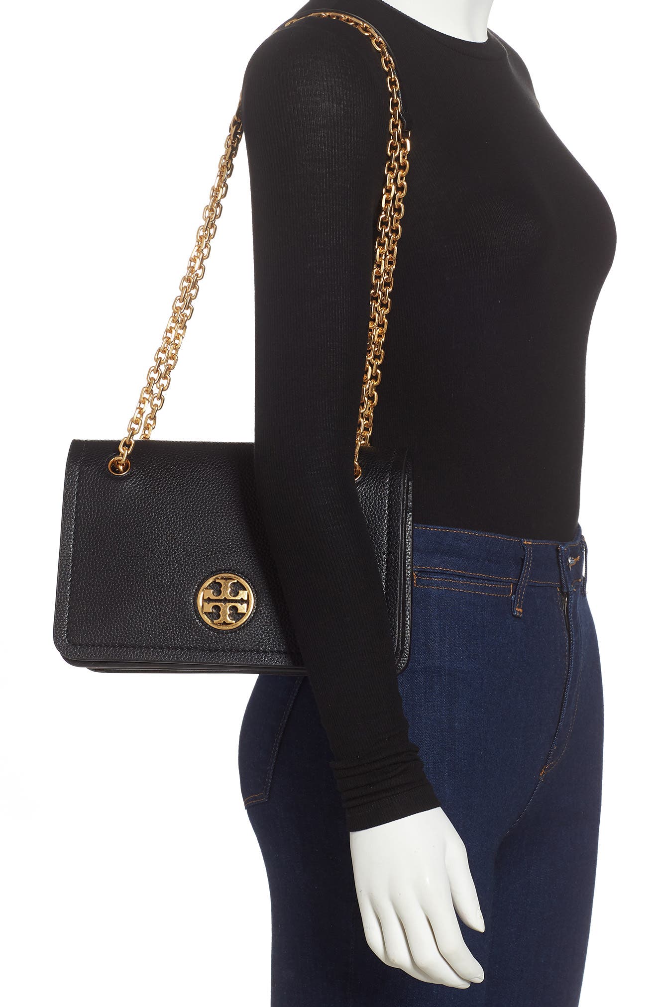 Tory Burch Carson Convertible Leather Crossbody Bag, Alternate, color, 