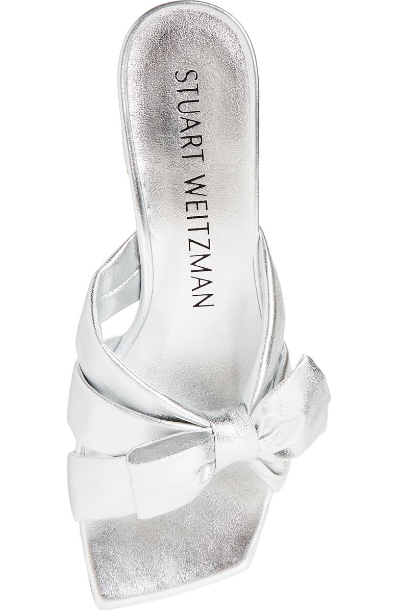 Stuart Weitzman Sofia Bow Sandal, Alternate, color, Silver M