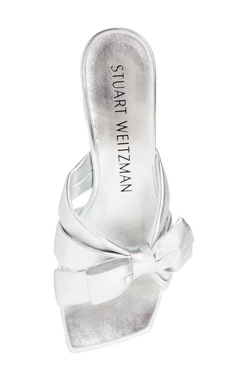 Stuart Weitzman Sofia Bow Sandal In Silver M