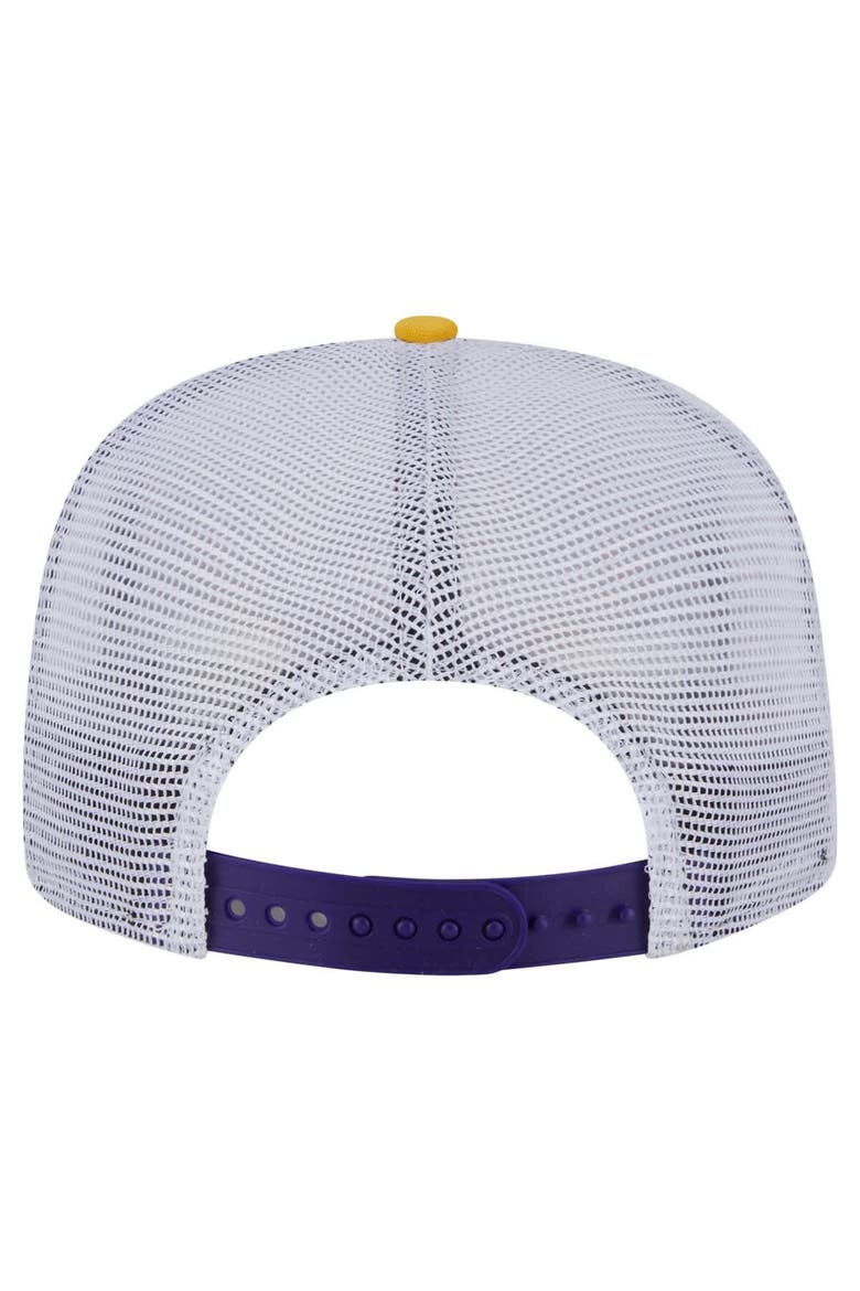 Men's New Era Gold/Purple Minnesota Vikings Throwback Dye Golfer Snapback Hat, Alternate, color, Gold