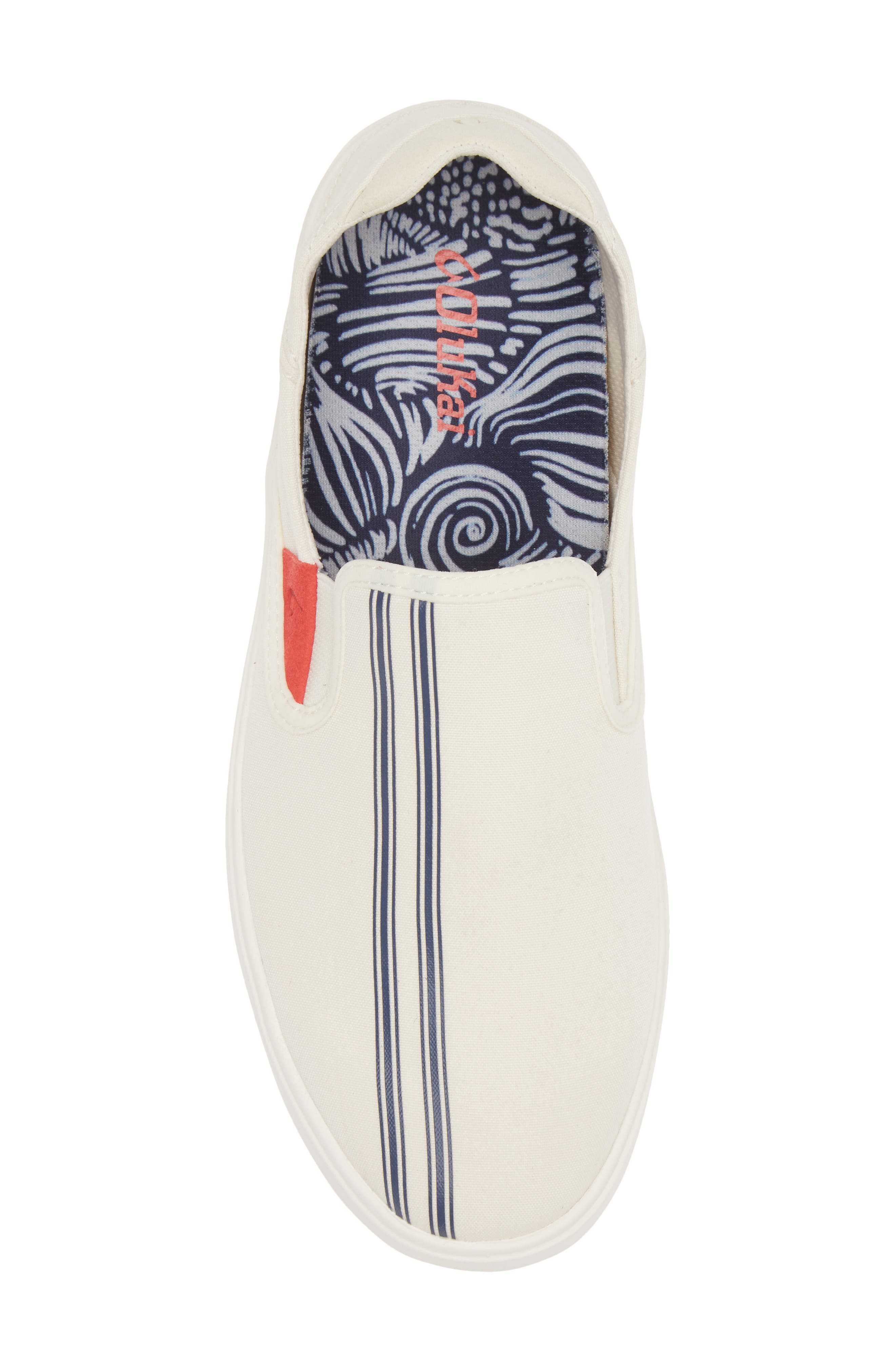 OluKai Lae'ahi Slip-On Sneaker, Alternate, color, Off White / Stripe