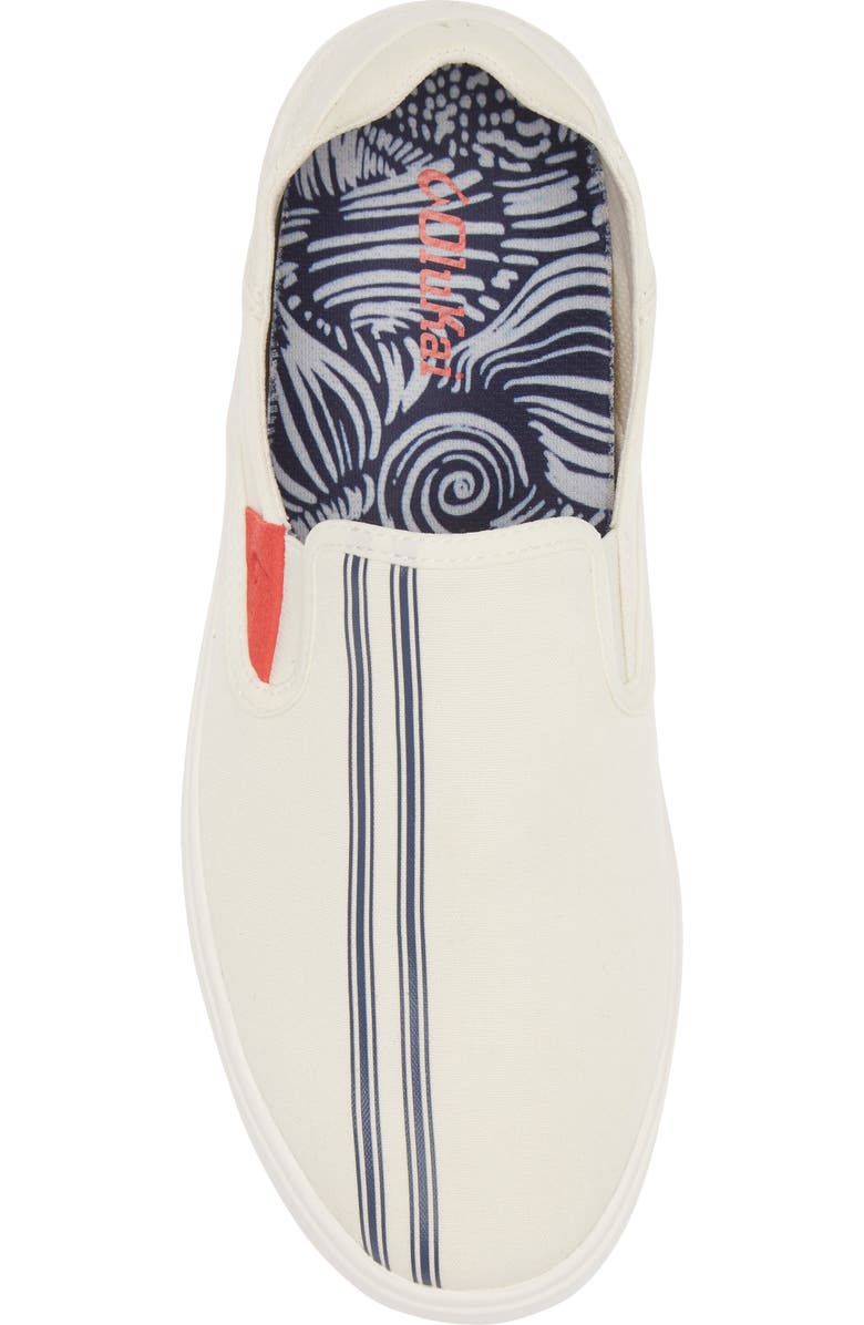 OluKai Lae'ahi Slip-On Sneaker, Alternate, color, Off White / Stripe
