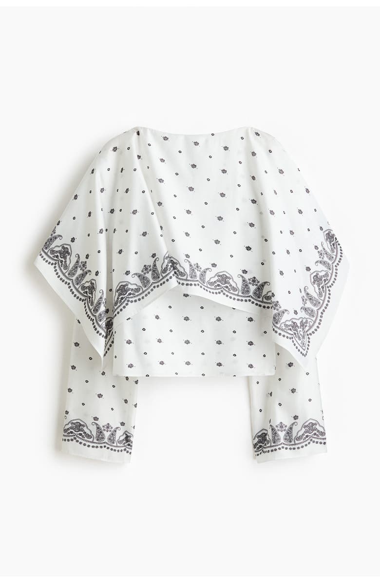 H&M Layered blouse, Alternate, color, White/Paisley-Patterned