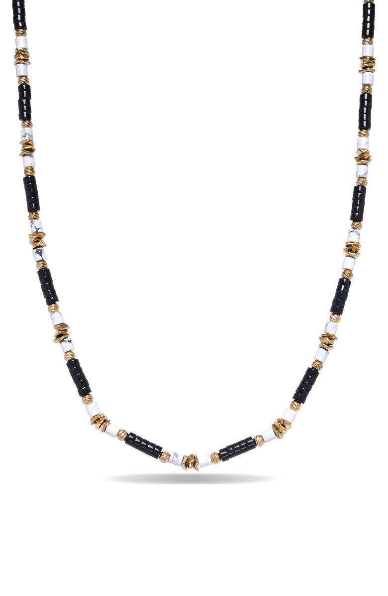 EYE CANDY LOS ANGELES Men's Oliver Agate Beaded Necklace, Main, color, Black