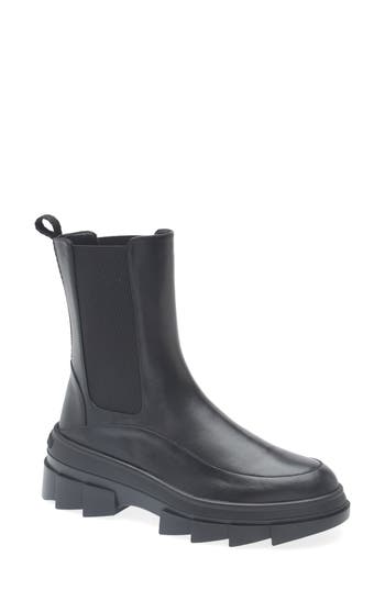Stuart Weitzman Noho Lug Sole Chelsea Bootie In Gray