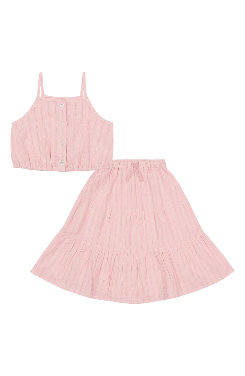 Juicy Couture Kids' Metallic Stripe 2-Piece Skirt Set, Alternate, color,