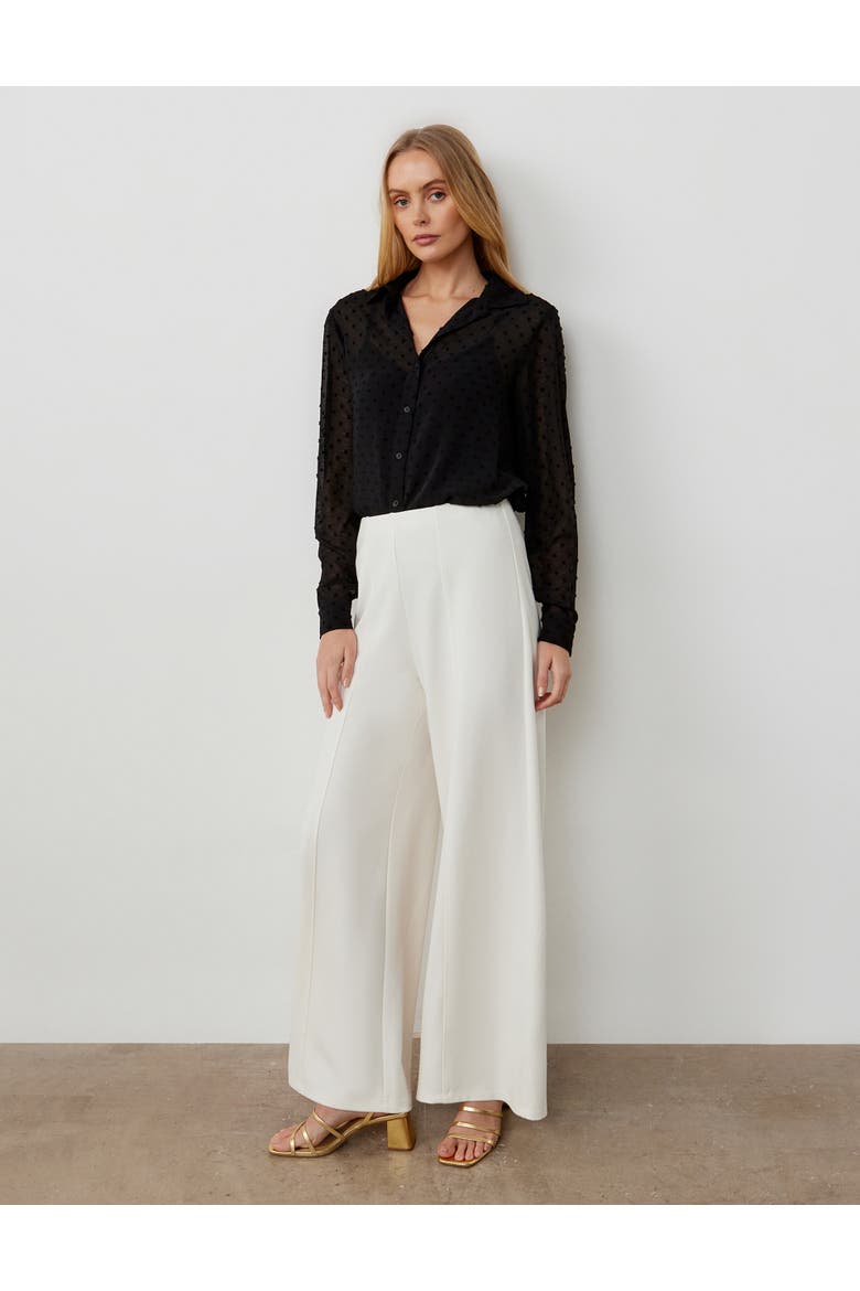 Matilda Ponte Jersey Trouser, Alternate, color, Ivory