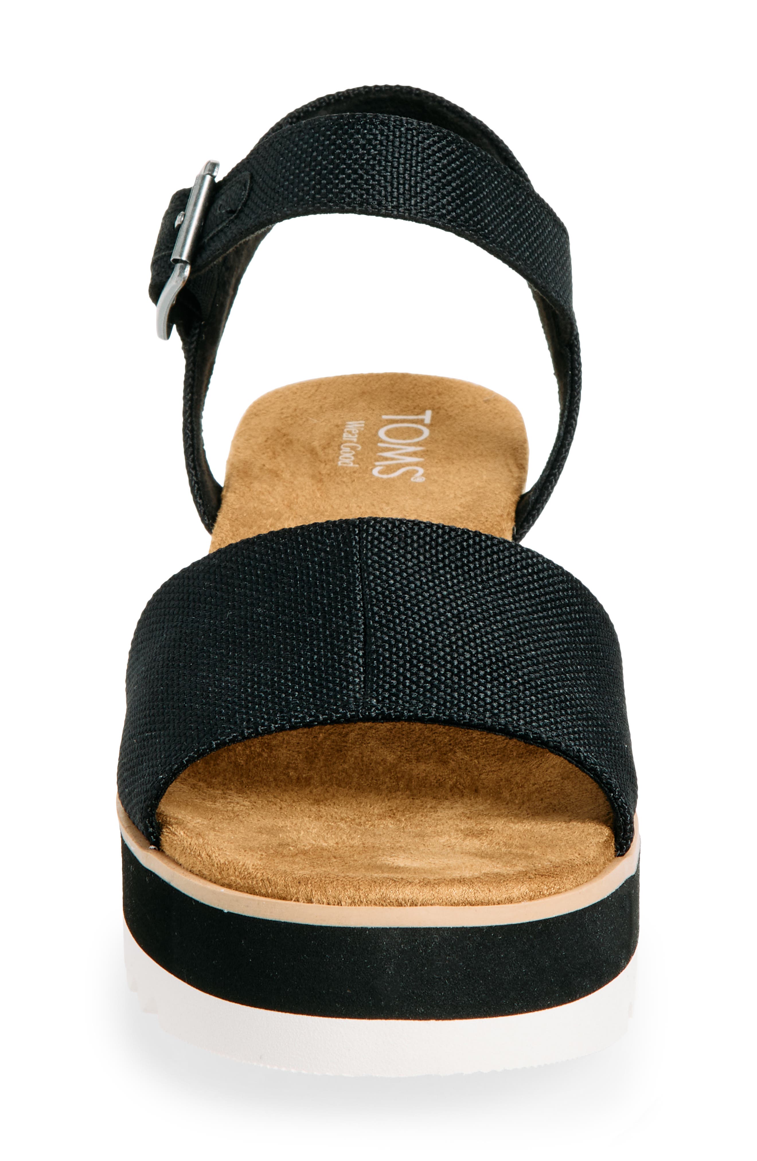 TOMS Diana Platform Wedge Sandal, Alternate, color, Black Canvas