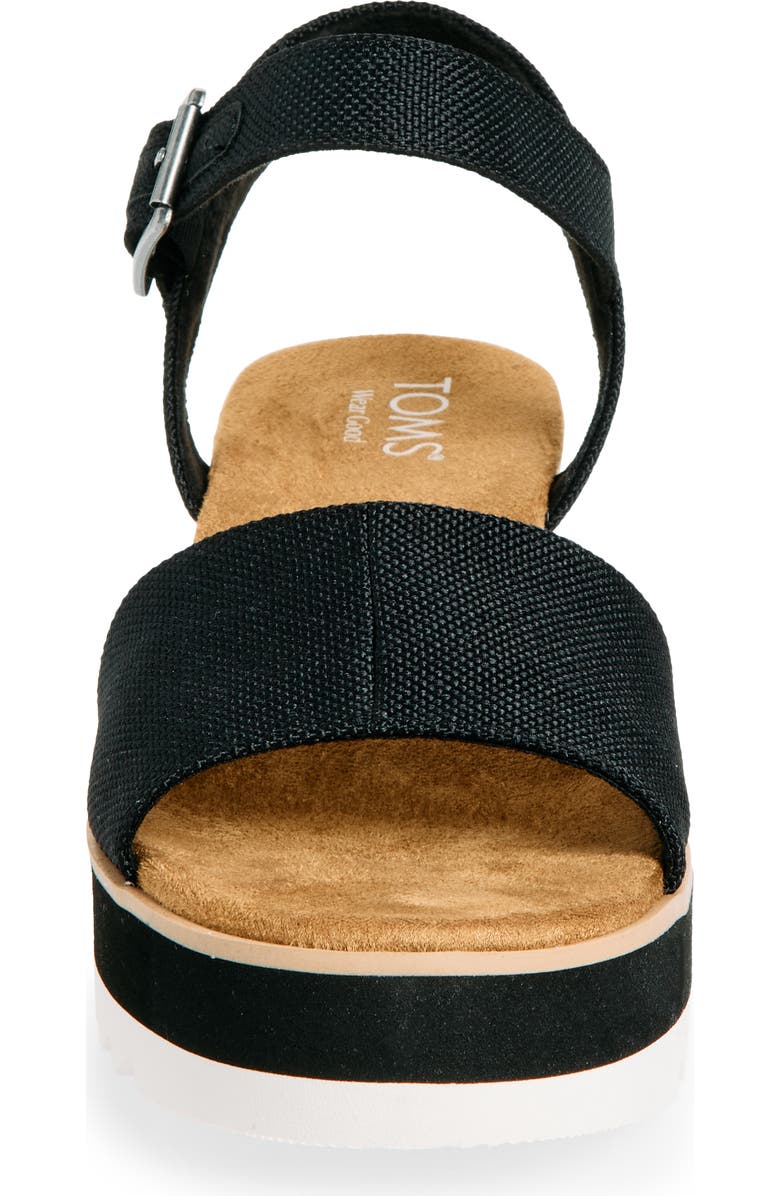 TOMS Diana Platform Wedge Sandal, Alternate, color, Black Canvas