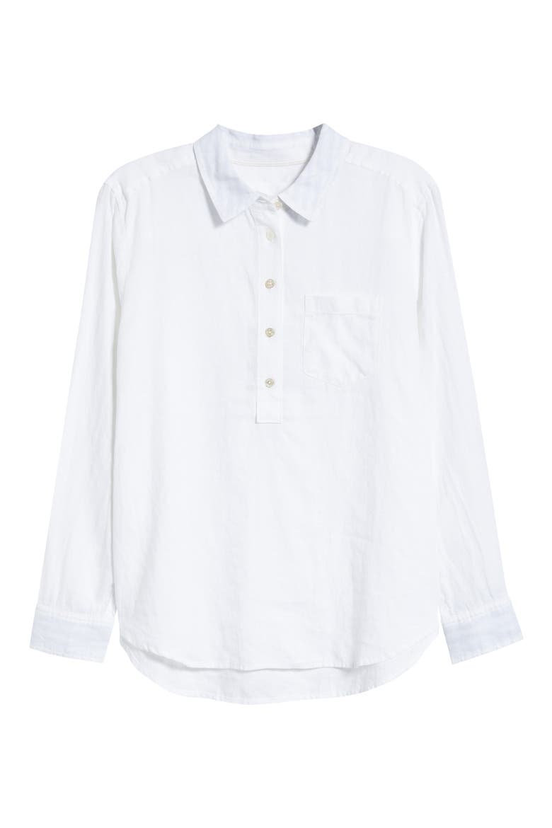Coastalina Popover Blouse, Alternate, color, WHITE