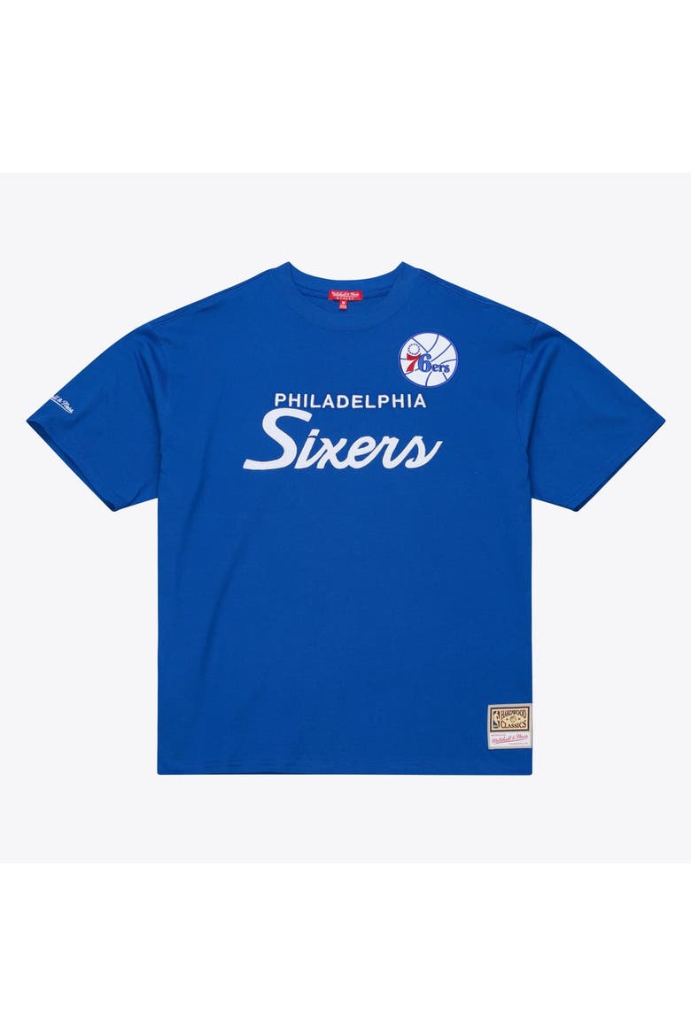 Women's Mitchell & Ness  Royal Philadelphia 76ers Hardwood Classics Head Coach T-Shirt, Main, color, Royal
