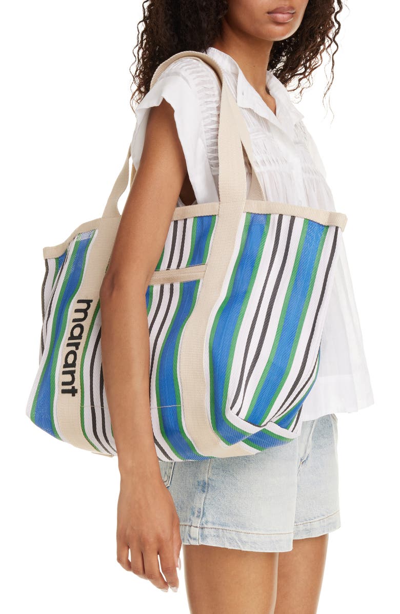 Isabel Marant Darwen Stripe Jacquard Tote, Alternate, color,