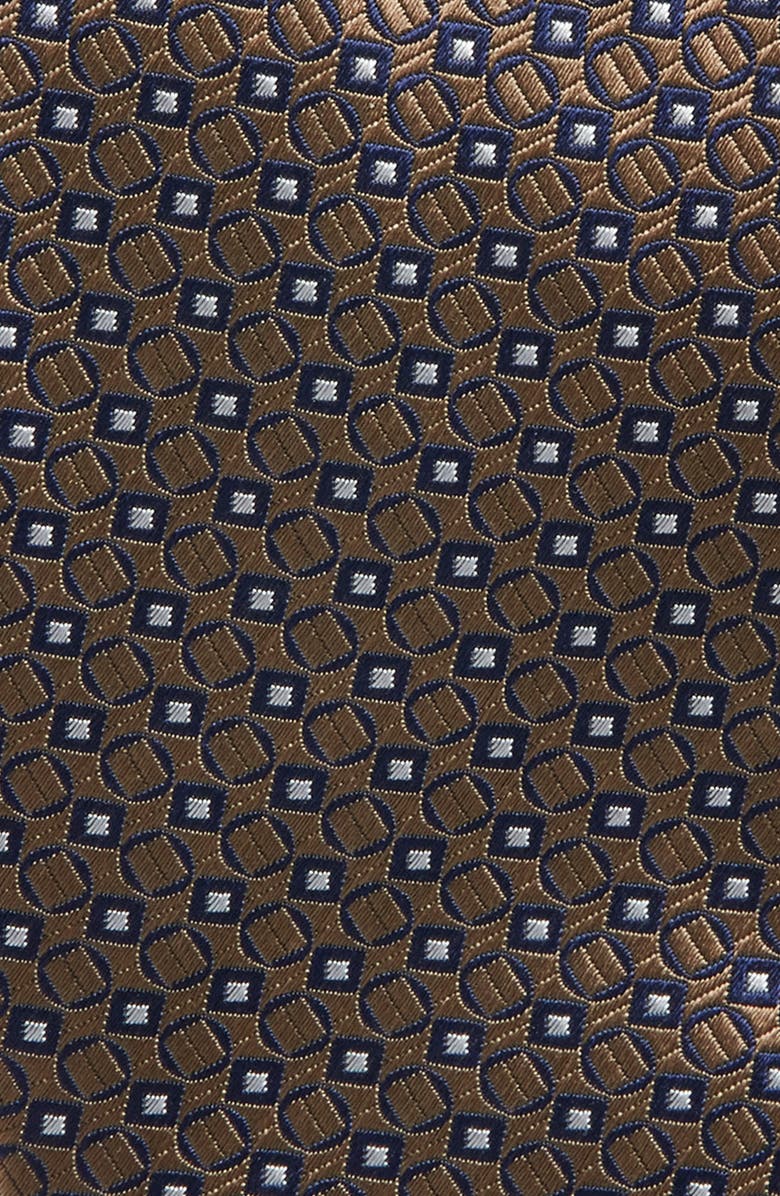Canali Geometric Silk Tie, Alternate, color, Brown