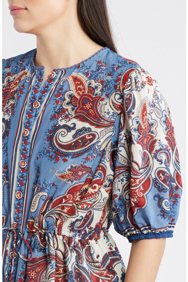 Paisley Print Cotton Blend Top, Alternate, color, PAISLEY SCARF CREAM