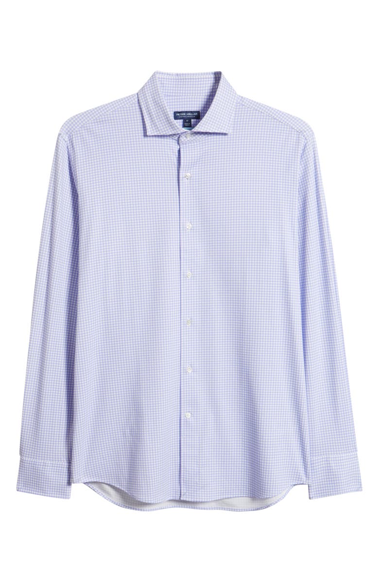 Peter Millar Excursionist Flex Tailored Fit Wrinkle Resistant Button-Up Shirt, Alternate, color, Iris Mist