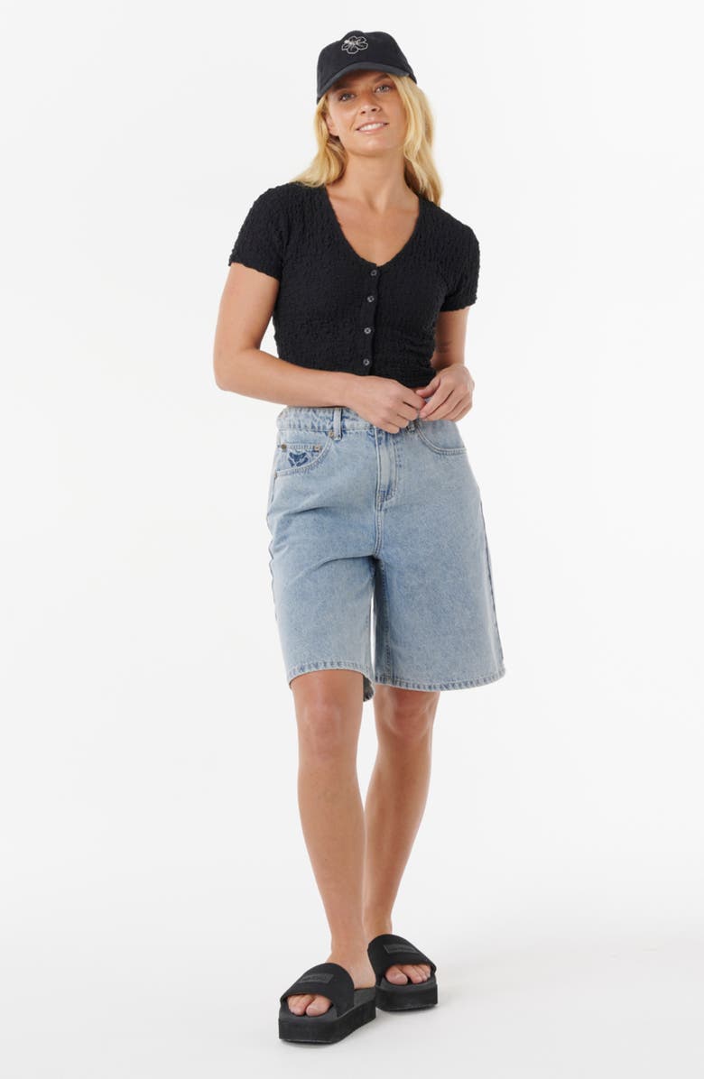 Rip Curl Sunset Luau Textured Crop Top, Alternate, color, Black