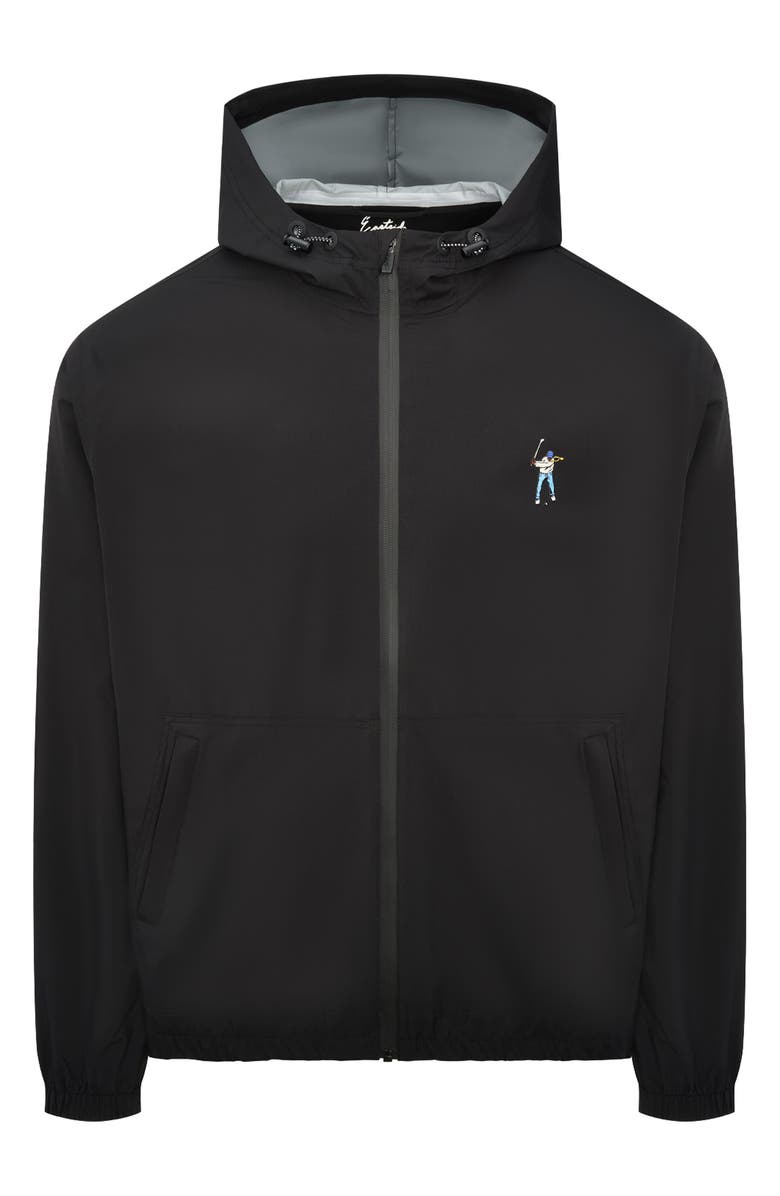 Eastside Golf Flyweight Waterproof Hooded Rain Jacket, Main, color, Black
