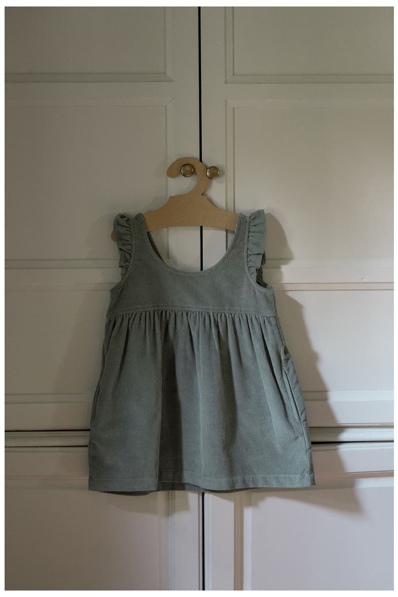 Organic Cotton Corduroy Pinafore Dress, Alternate, color, SAGE