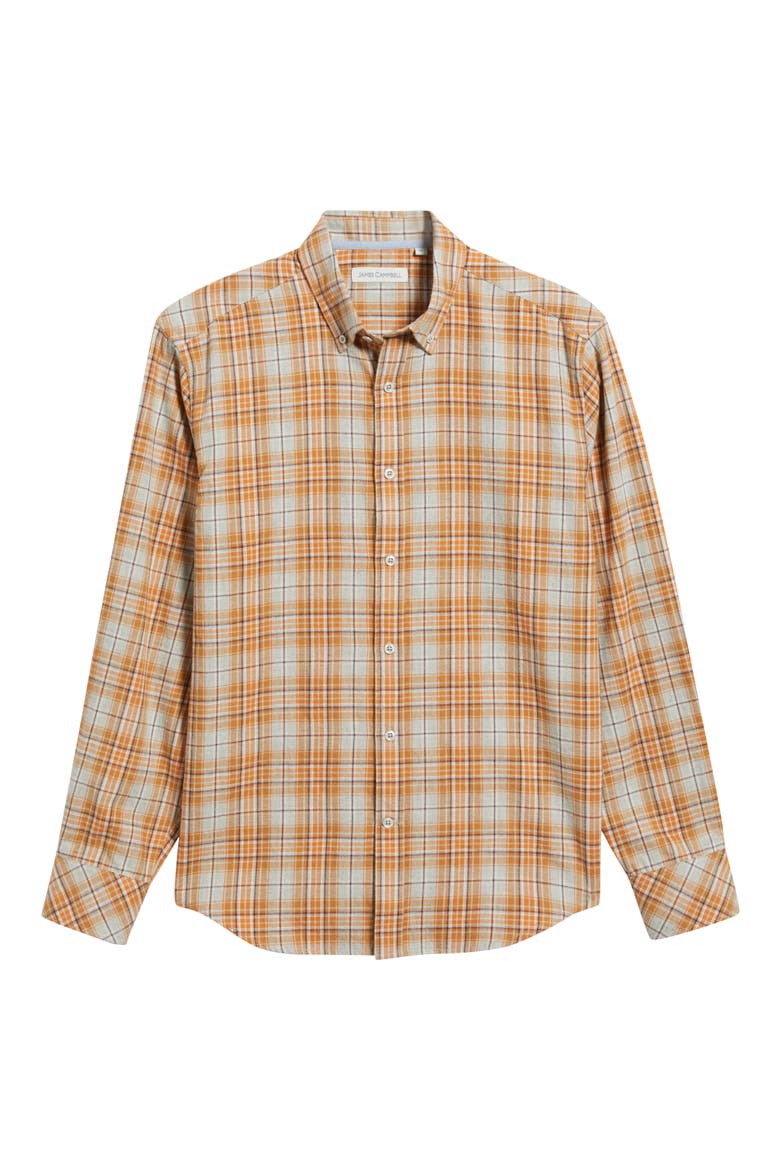 Vulcan Modern Fit Plaid Cotton Button-Up Shirt, Alternate, color, GOLDEN