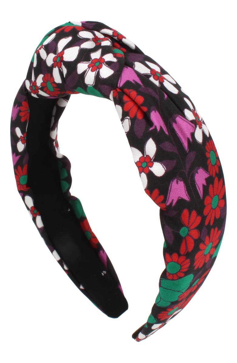 Kate Spade New York floral medley knot silk headband, Alternate, color,