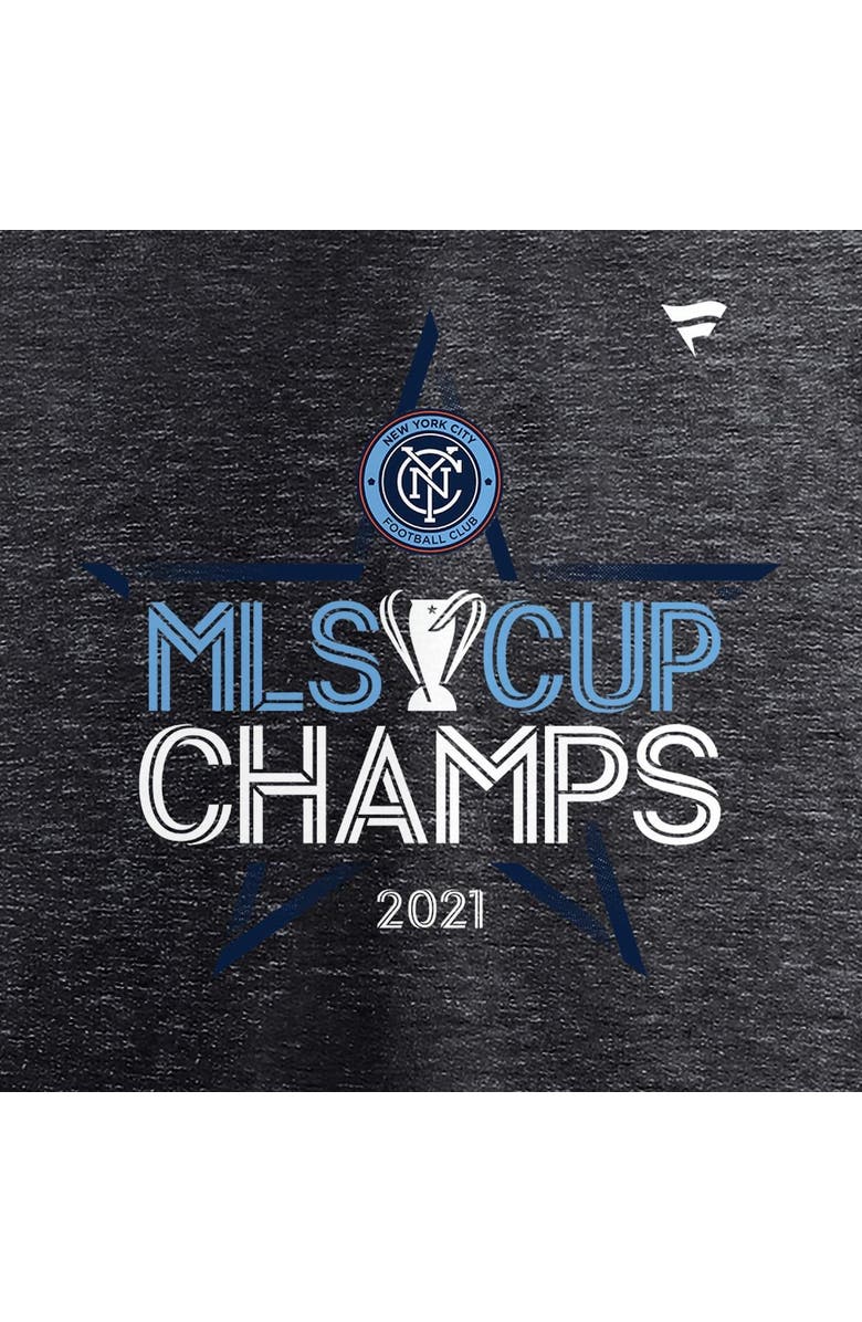 FANATICS Men's Fanatics Branded Heathered Charcoal New York City FC 2021 MLS Cup Champions Locker Room Pullover Hoodie, Alternate, color, 