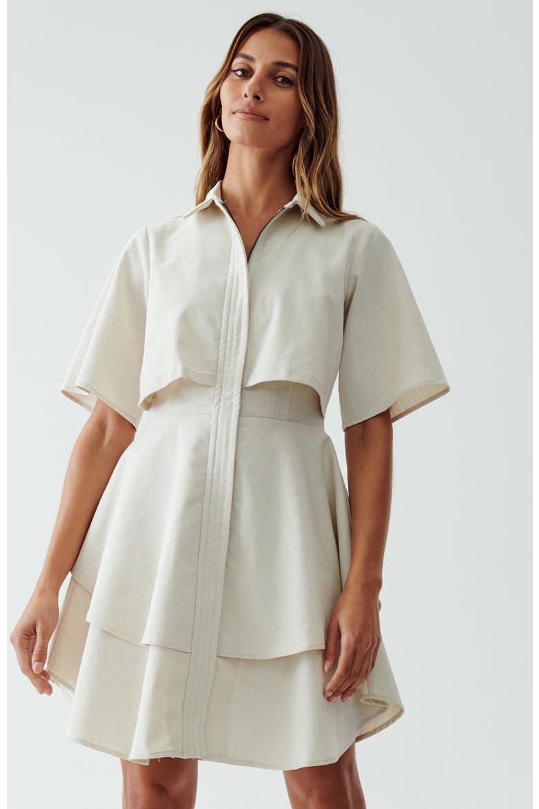 Hugh Layered Dress, Alternate, color, Neutral