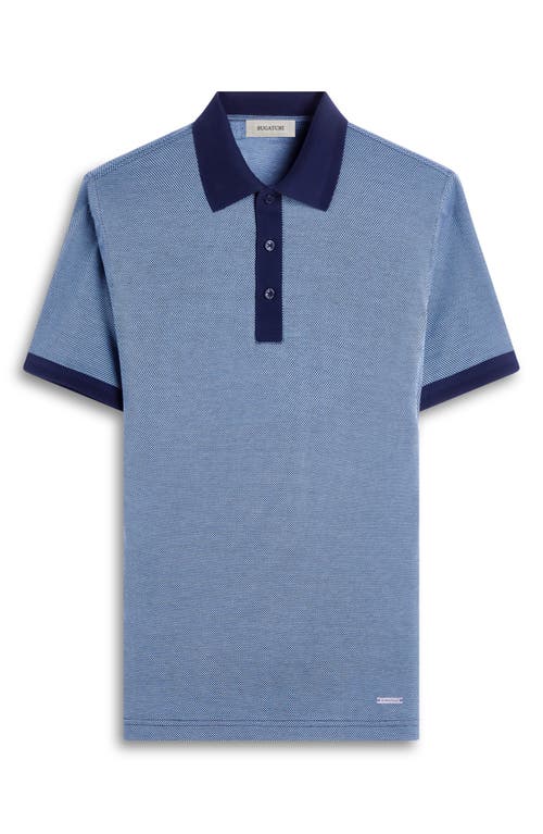 Bugatchi Tipped Cotton Piqué Polo In Navy