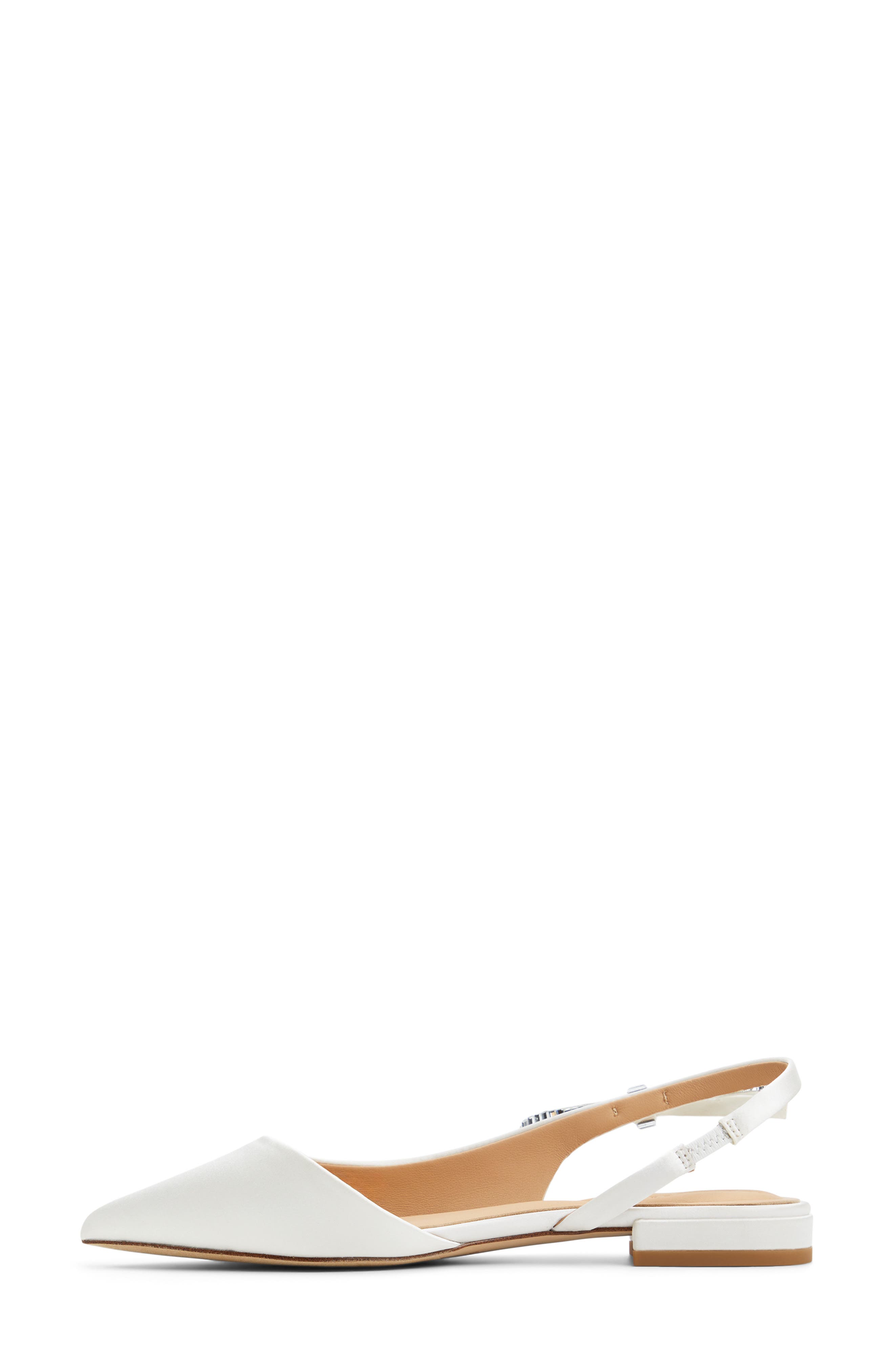 Ted Baker London Jane Bow Slingback Half d'Orsay Pointed Toe Flat, Alternate, color, White