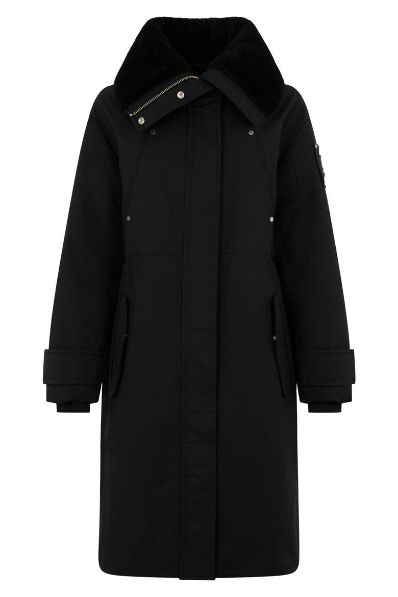 Original Storm Water Repellent Genuine Shearling Lined 800 Fill Power Down Parka, Alternate, color, BLK W/ BLK SH