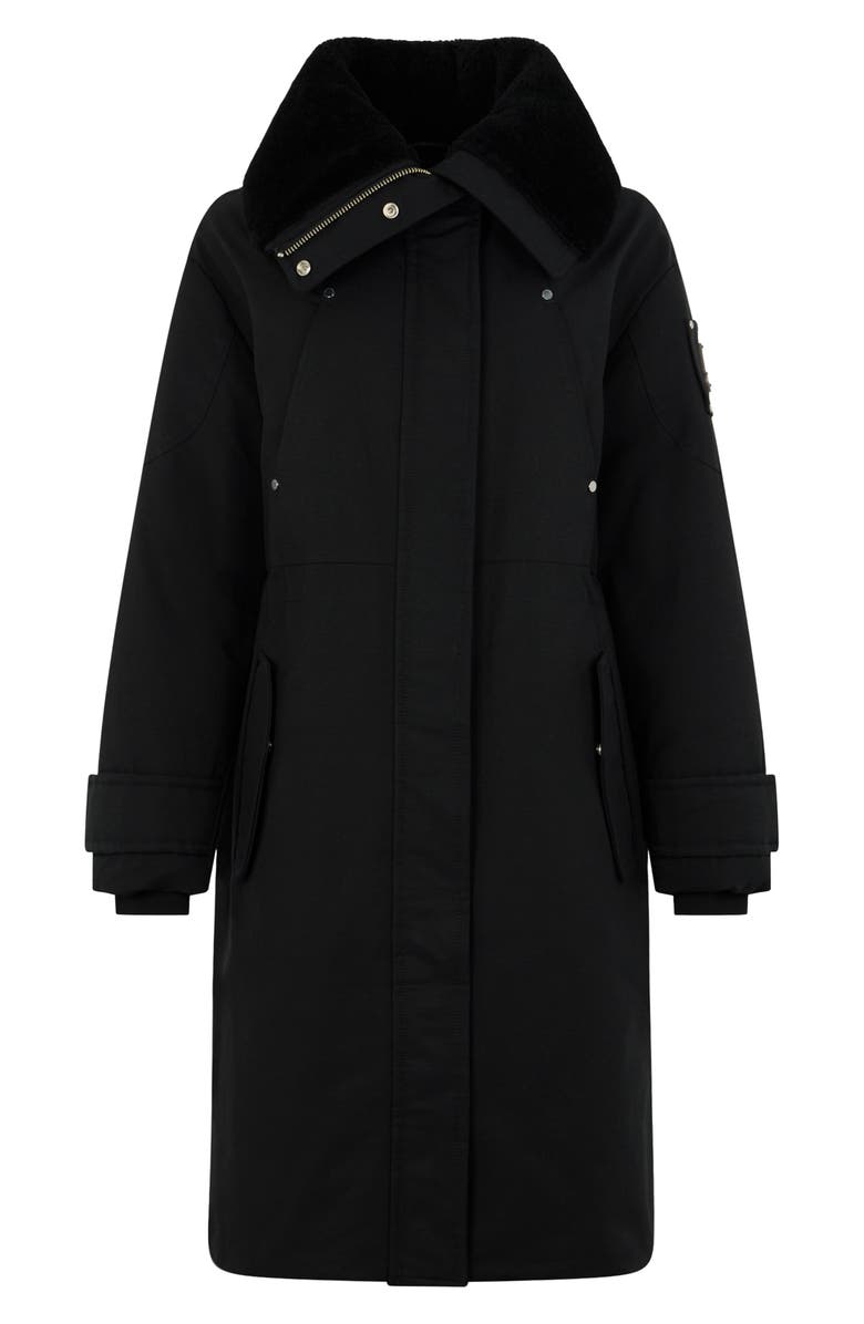 Moose Knuckles Original Storm Water Repellent Genuine Shearling Lined 800 Fill Power Down Parka, Alternate, color, Blk W/ Blk Sh