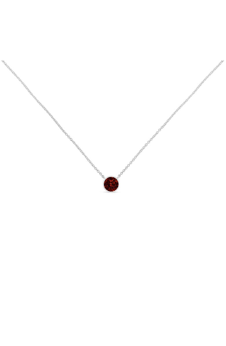 Haus of Brilliance .925 Sterling Silver Bezel Set 3.5mm Created Gemstone Solitaire 18" Pendant Necklace, Alternate, color, 