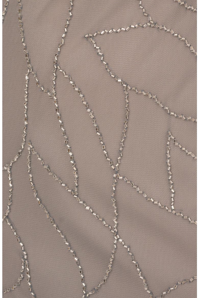 Beaded Sleeveless Blouson Gown, Alternate, color, PEWTER/ SILVER