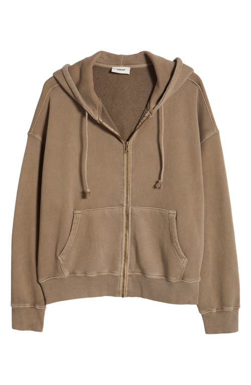 Elwood Core Oversize Terry Full Zip Hoodie In Brown