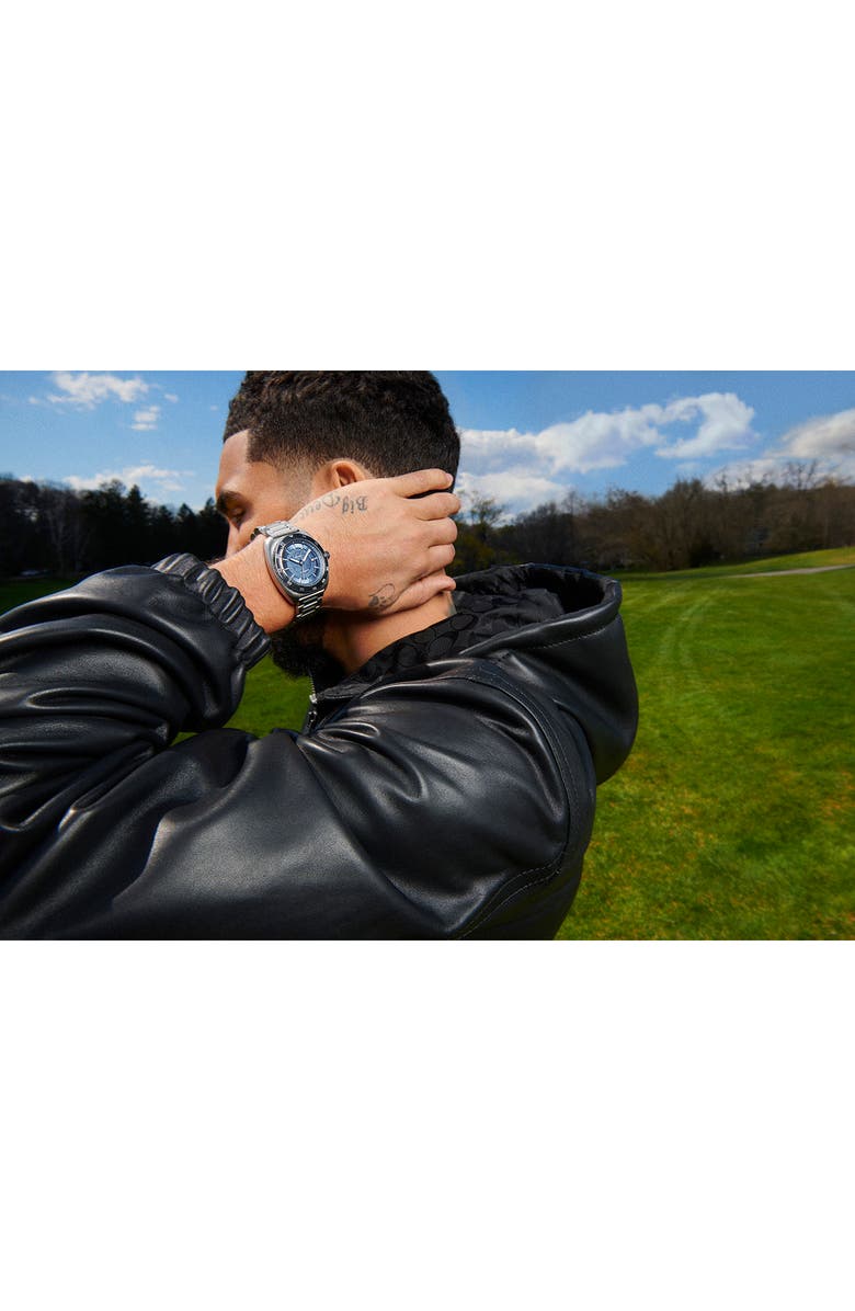 COACH Charter Automatic Bracelet Watch, 44.5mm, Alternate, color, Blue/ Silver