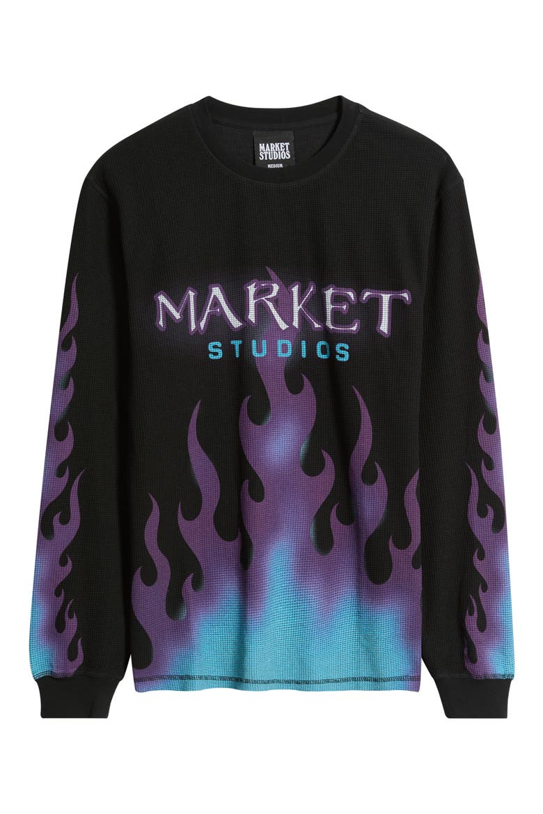 Through the Flames Thermal T-Shirt, Main, color, BLACK