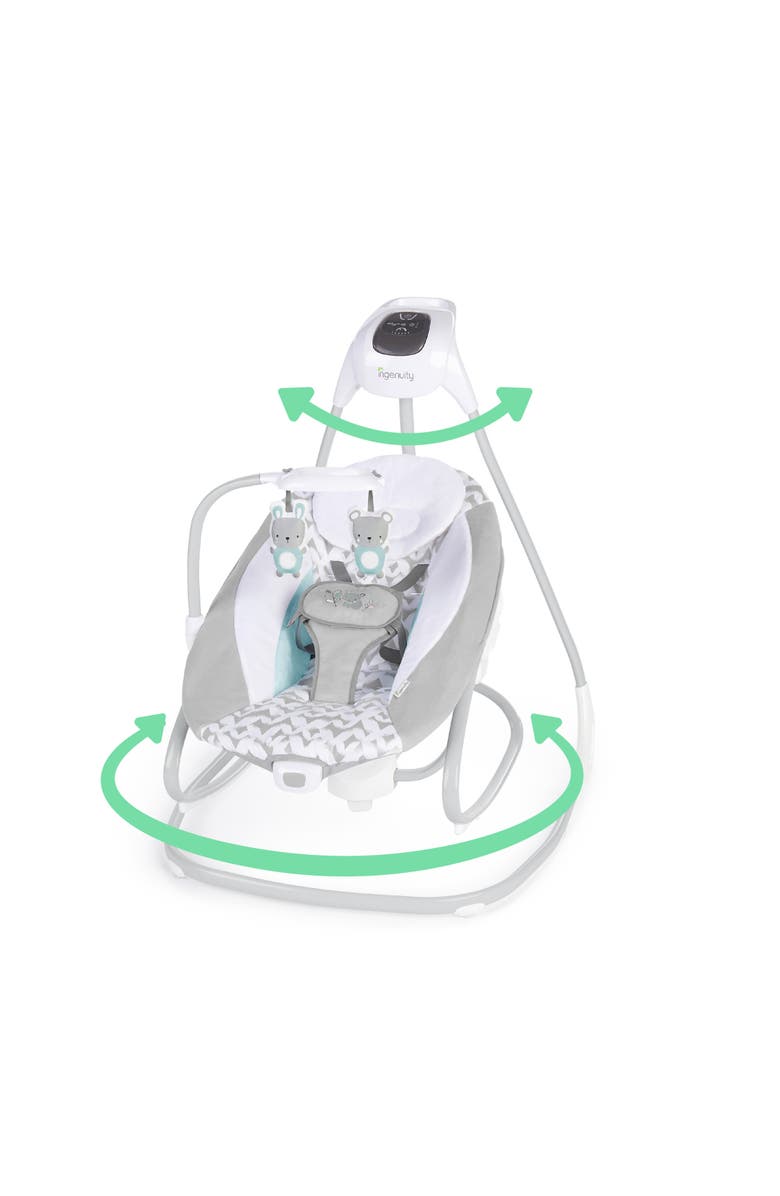 INGENUITY 2-in-1 Multi-Direction Compact Vibrating Baby Swing & Rocker, Alternate, color, Multicolored