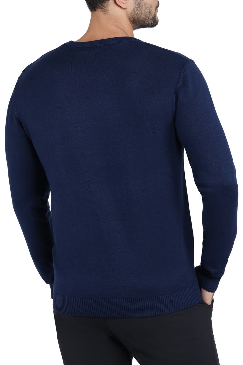 Crewneck Knit Sweater, Alternate, color, NAVY